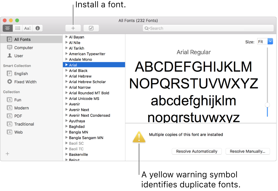 fonts included with word for mac 2017